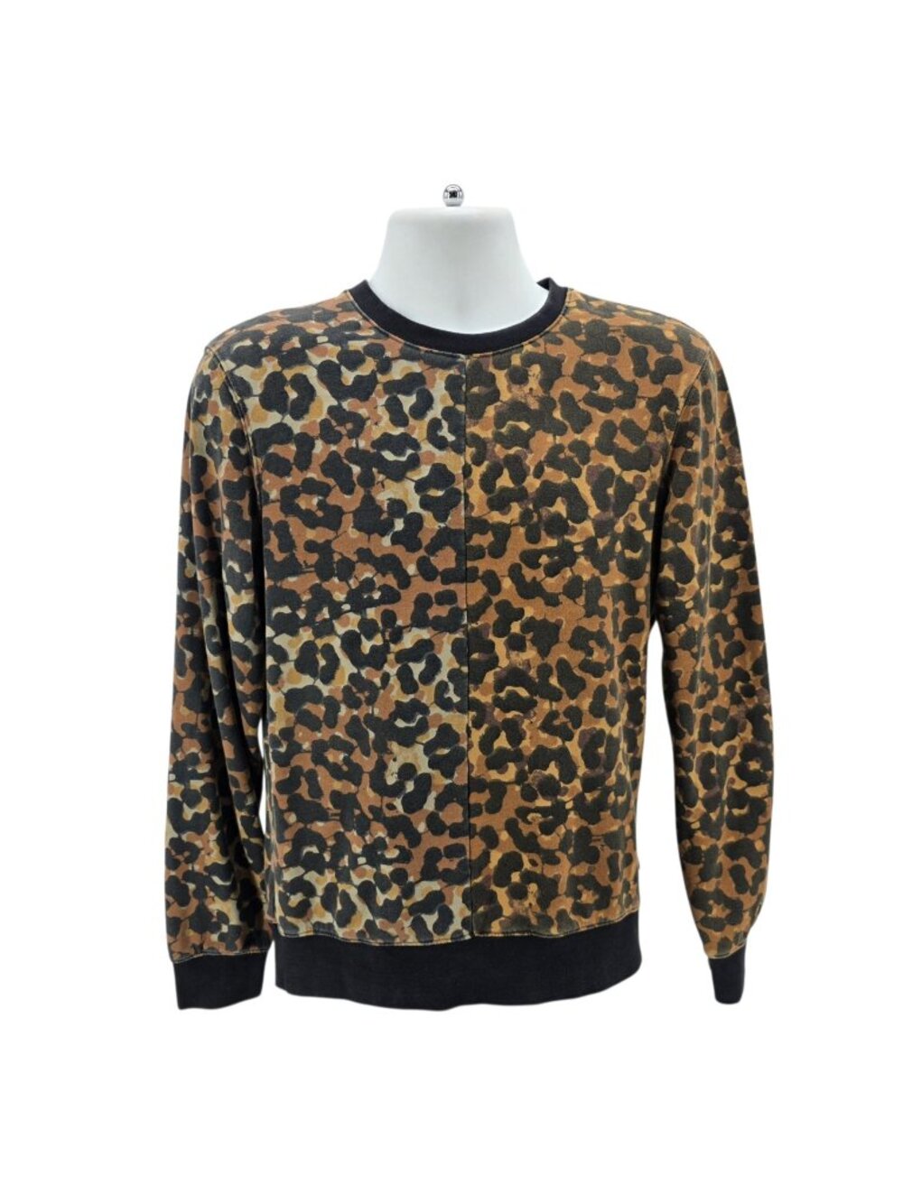 Scotch & Soda Mens Small Sweatshirt Wake Up Call Animal Print Crew Neck Retro